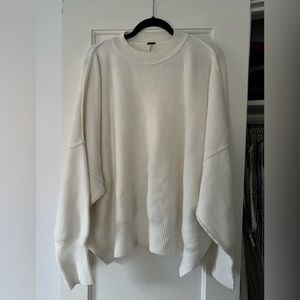 Free people easy street tunic sweater color white